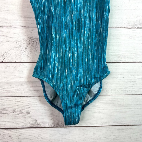 Nike Girls Rush Heather Blue Cross-back One Piece Swimsuit Size L (12-13) - Picture 5 of 12